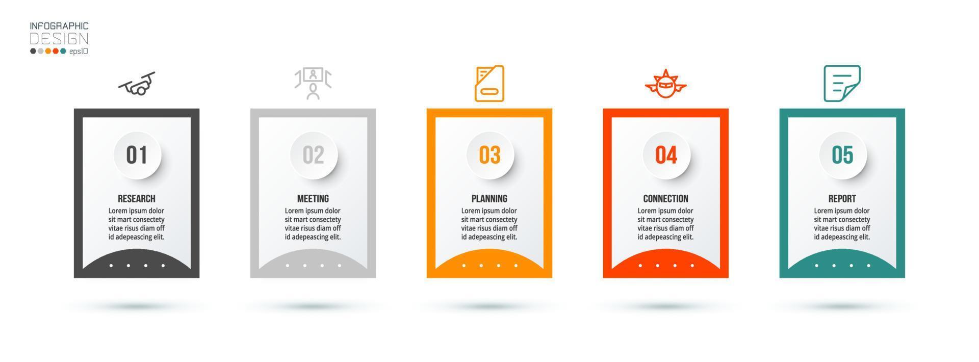 Infographic template business concept  with step. vector