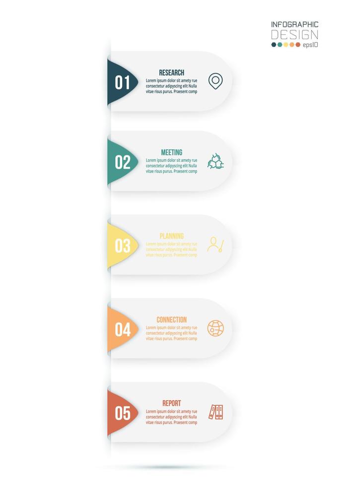 Infographic template business concept  with workflow. vector