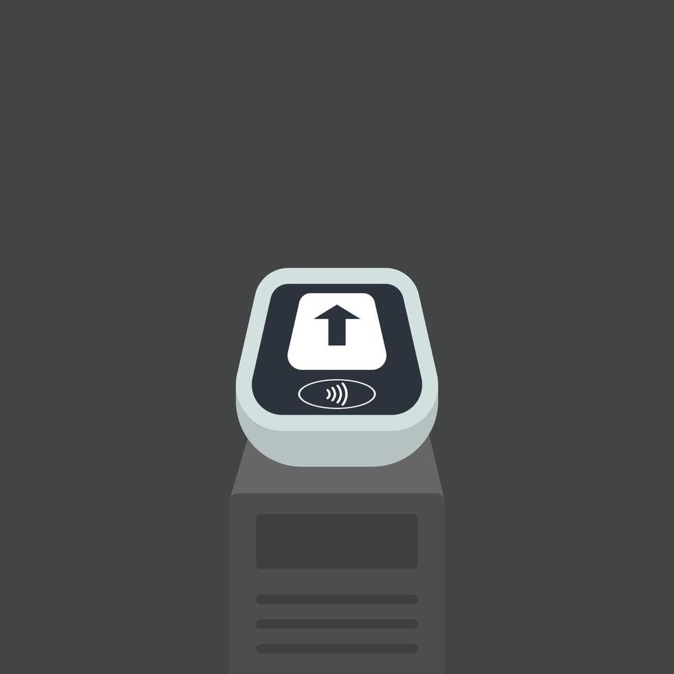 Payment system for public traffic, transport, toilet. Faregate device. Barrier limiting access. Vector