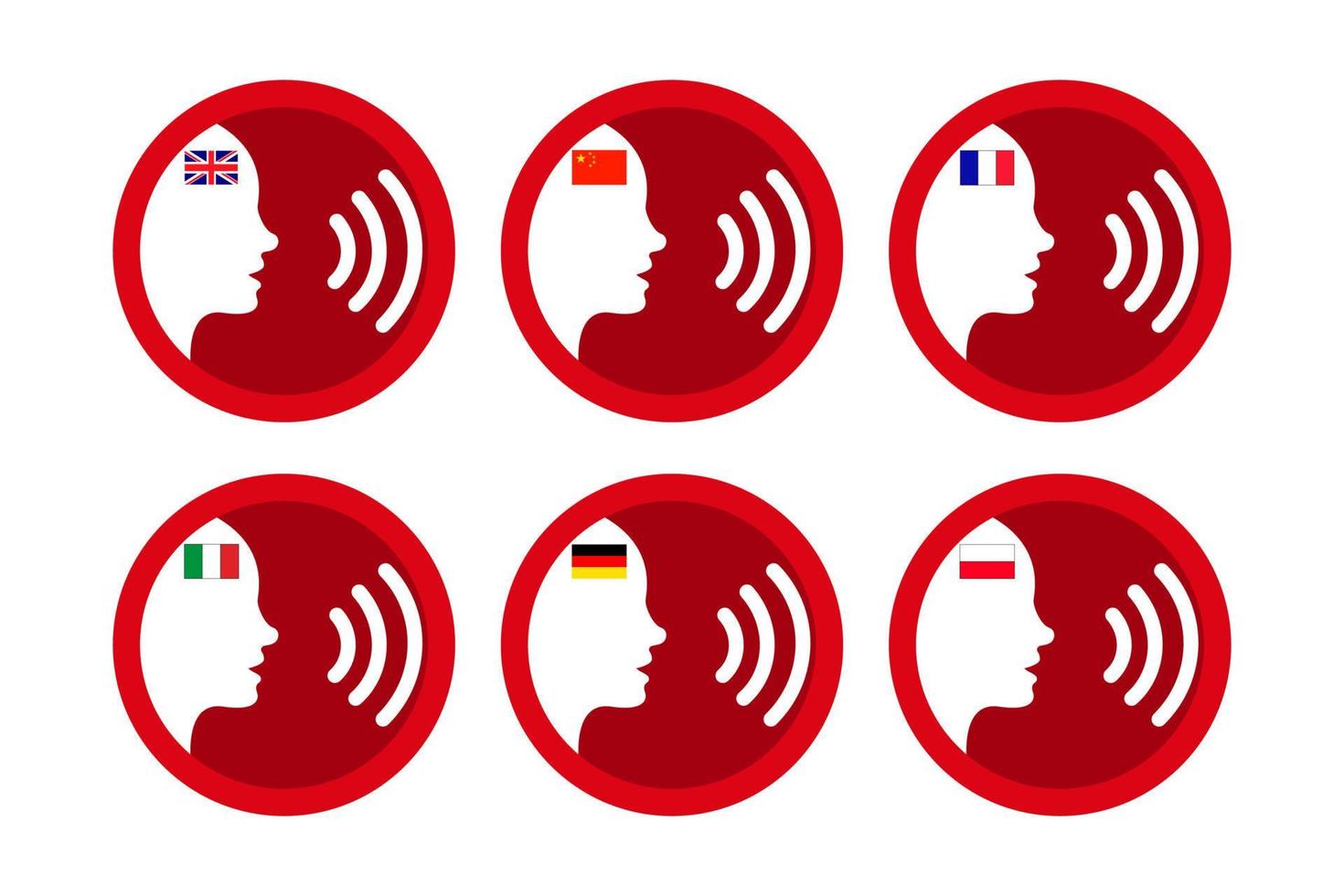 Foreign Language Conversation Set. Speaker icon. illustration vector