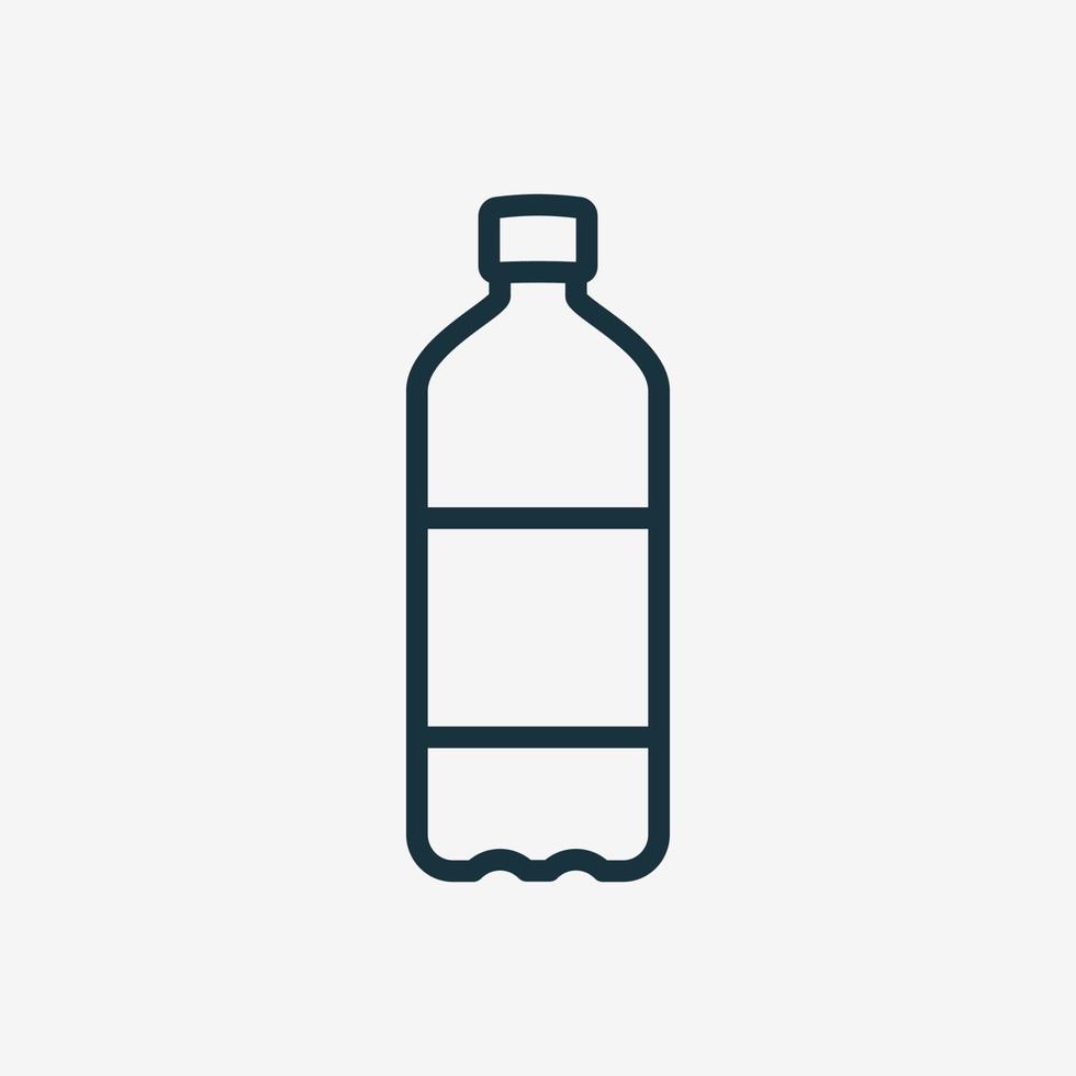 Water Bottle Line Icon. Plastic Bottle for Beverage, Mineral Water, Juice and Soda Linear Icon. Isolated Vector Illustration.