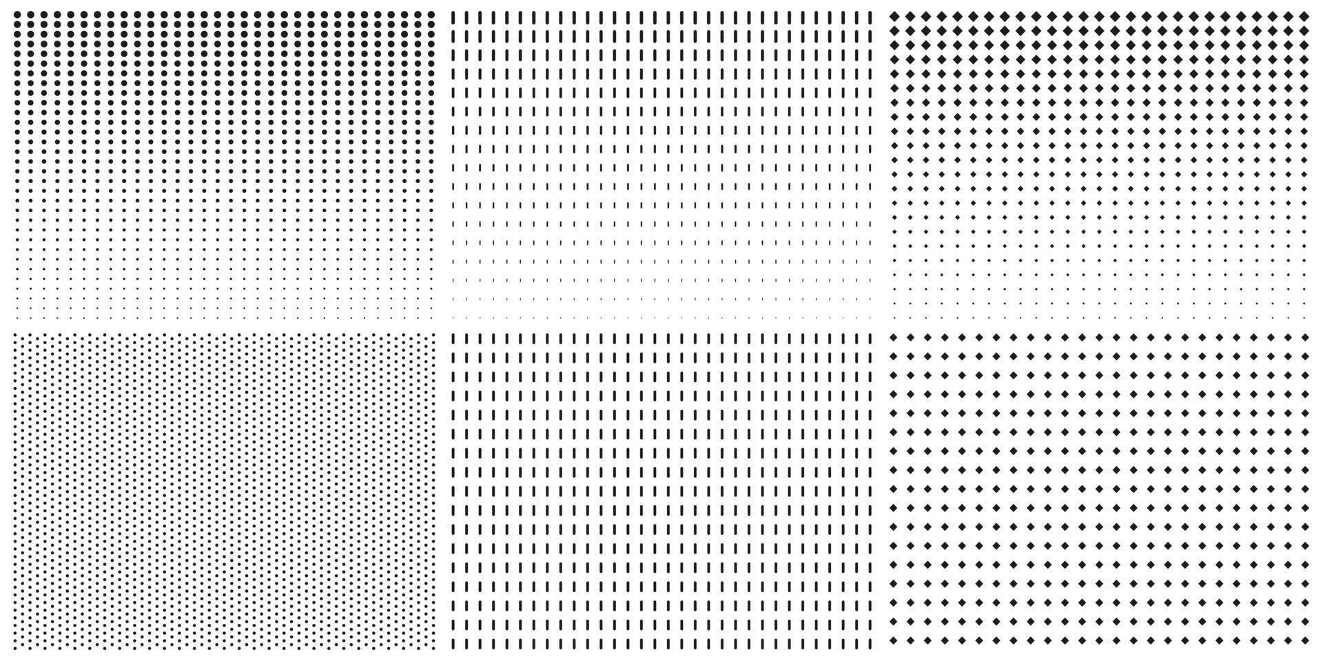 gradiente de puntos de semitono. trama abstracta en blanco y negro. fondo de puntos de rectángulos geométricos degradados. se desvanece el patrón de medio tono. ilustración vectorial aislada. vector