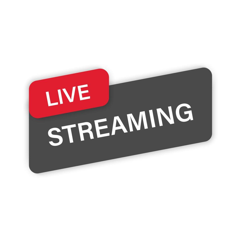 Red Live Streaming Icon. Sticker Banner for Online Broadcast, News ...