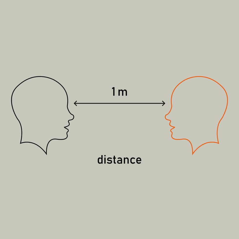 Keep distance icon vector