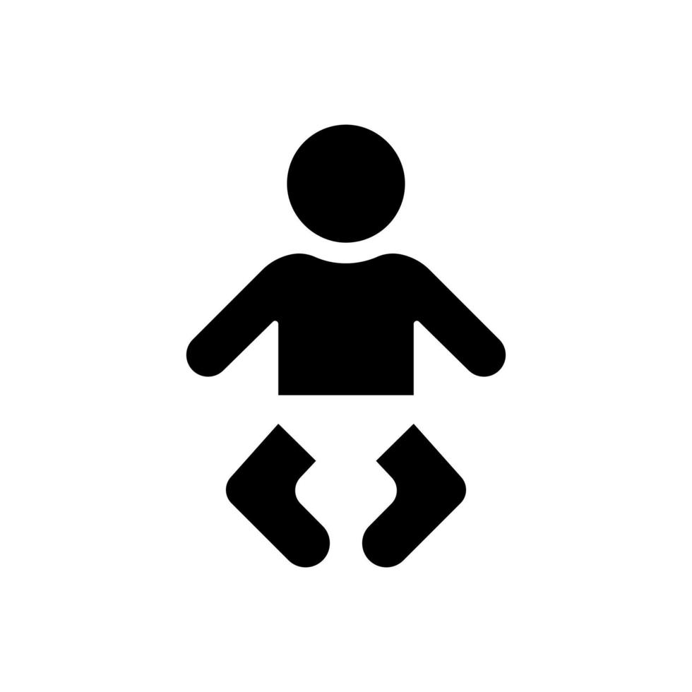 Baby in Diaper Silhouette Icon. Sign of Toilet Room with Station for Changing Nappy. Childcare WC Symbol. Nursery Room Sign. Restroom for Mother and Child Icon. Isolated Vector Illustration.