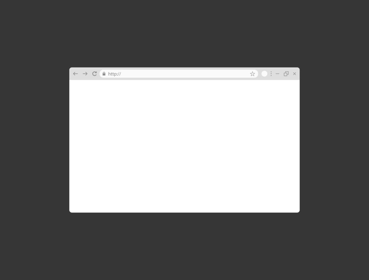 Simple empty white template for web browser. Blank mockup browser page for website. Search bar. Vector