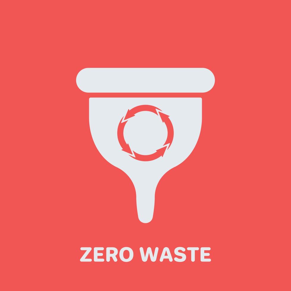 Reusable Zero Waste Female Menstrual Cup Icon. Female Organic Product Illustration. Eco Friendly Menstrual Cup. Isolated Vector. vector