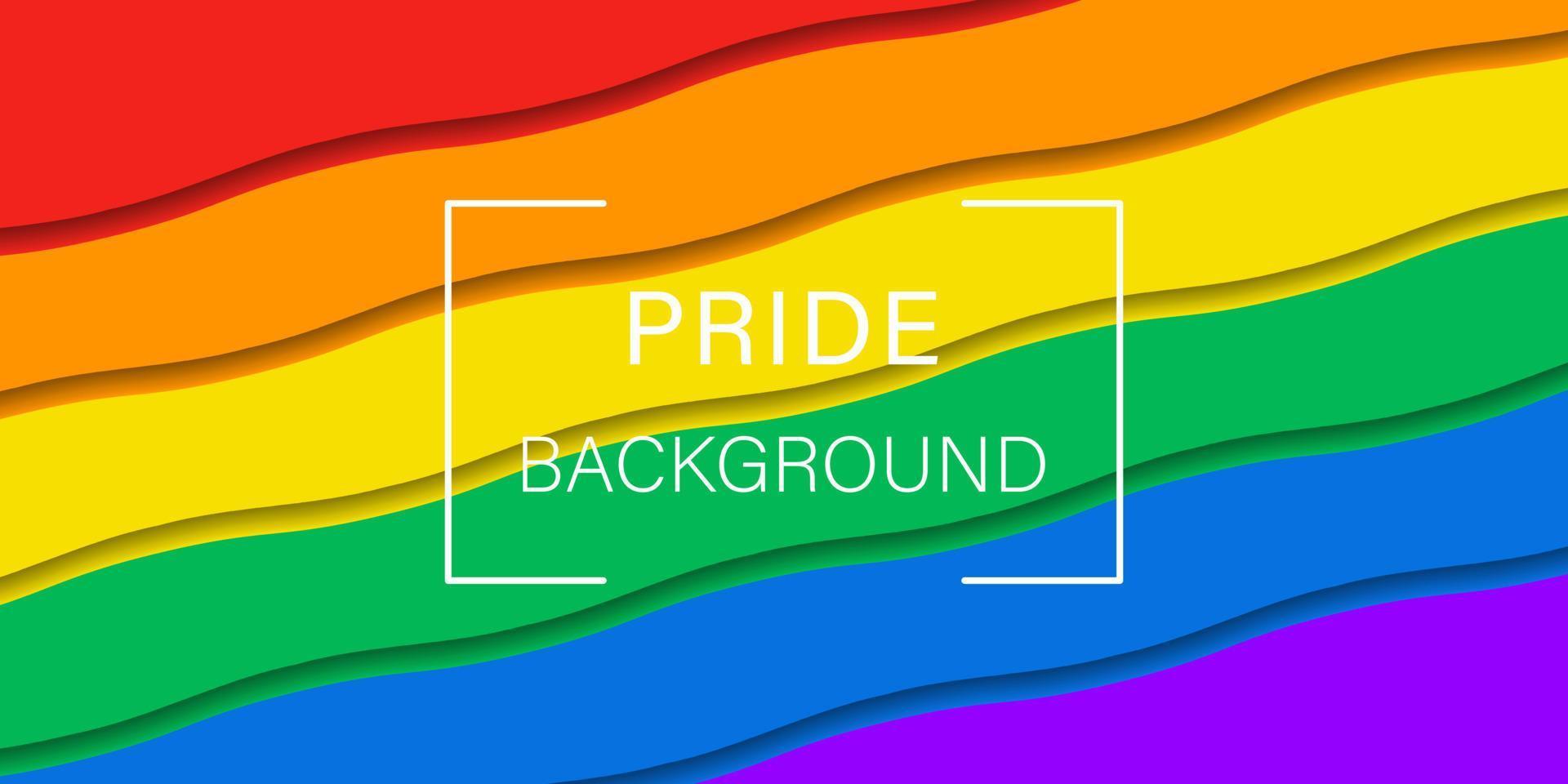 Color Waved Flag Symbol of Lgbt Community. Rainbow Background Sign of Lgbtq, Homosexual, Transgender, Bisexual, Gay and Lesbian. Sign of Pride. Vector Illustration.
