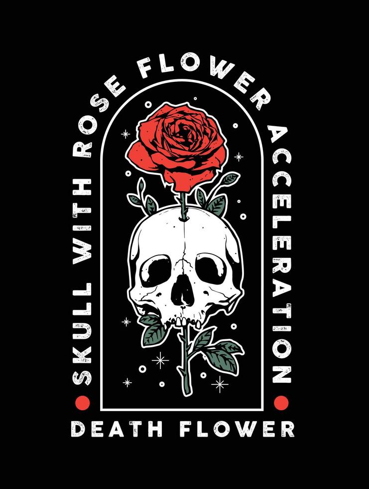 rose and skull illustration vector