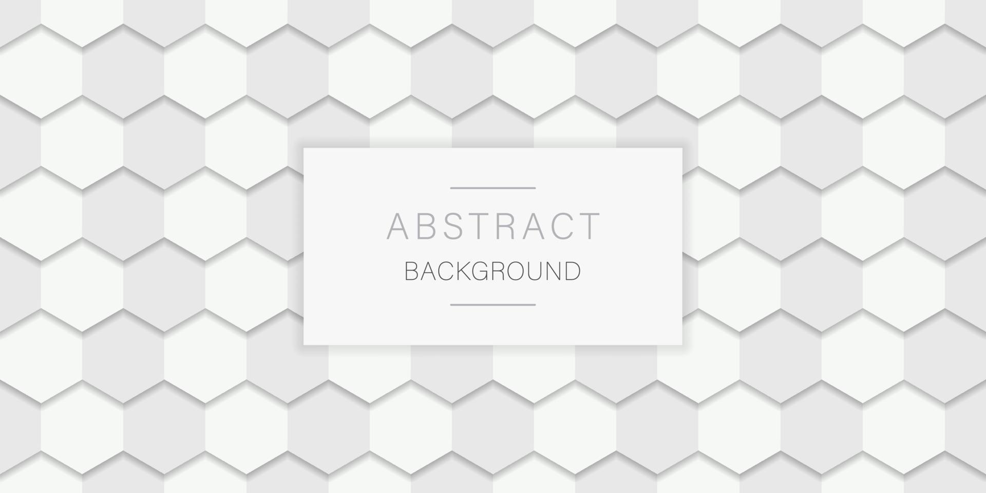 White Hexagonal Futuristic Simple Background. Hexagon White Background for Presentation. White Hexagon Banner. 3d Honeycomb Geometric Pattern. Abstract Modern Wallpaper Design. Vector Illustration.