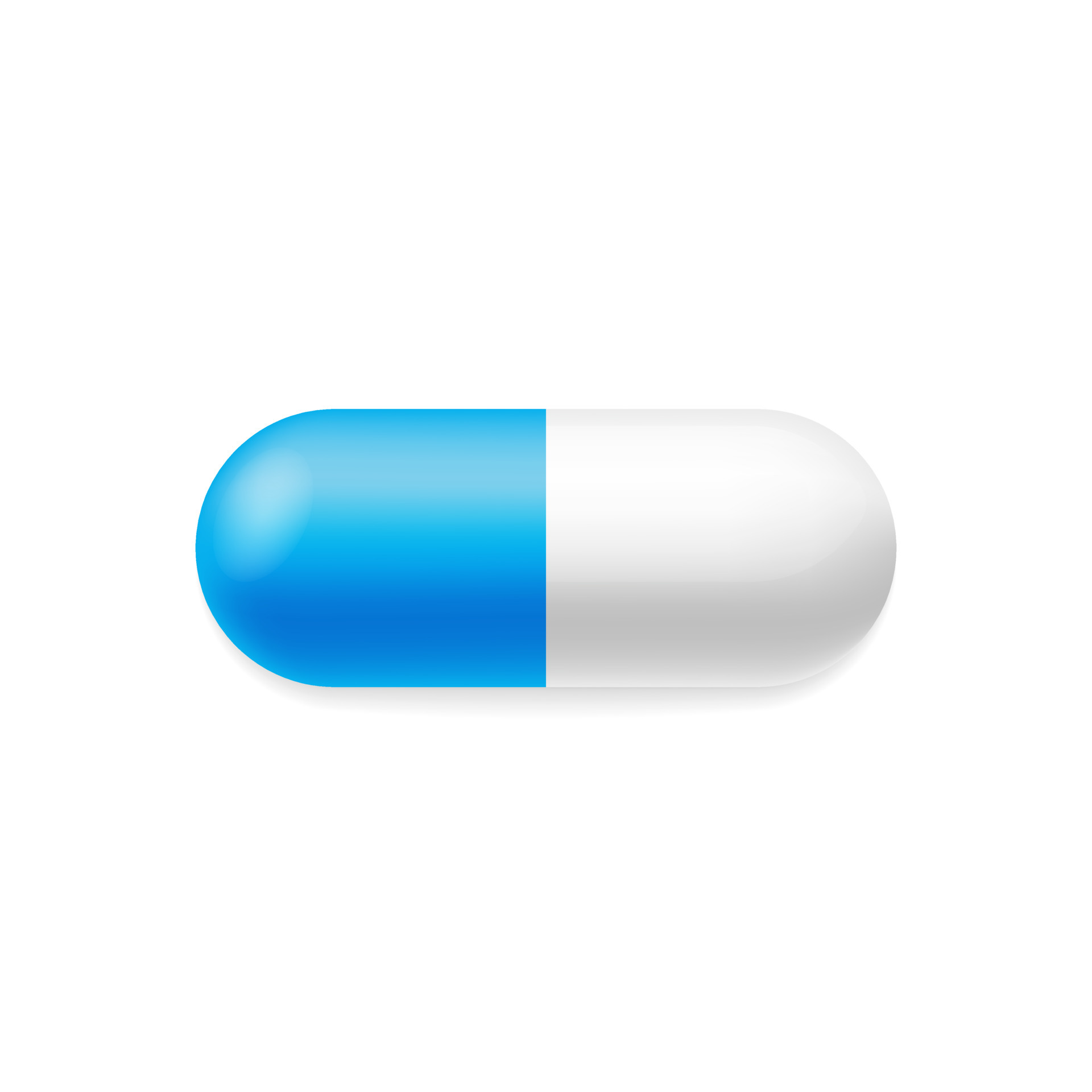 Template Blue Pill on White Background. Medical and Healthcare Concept