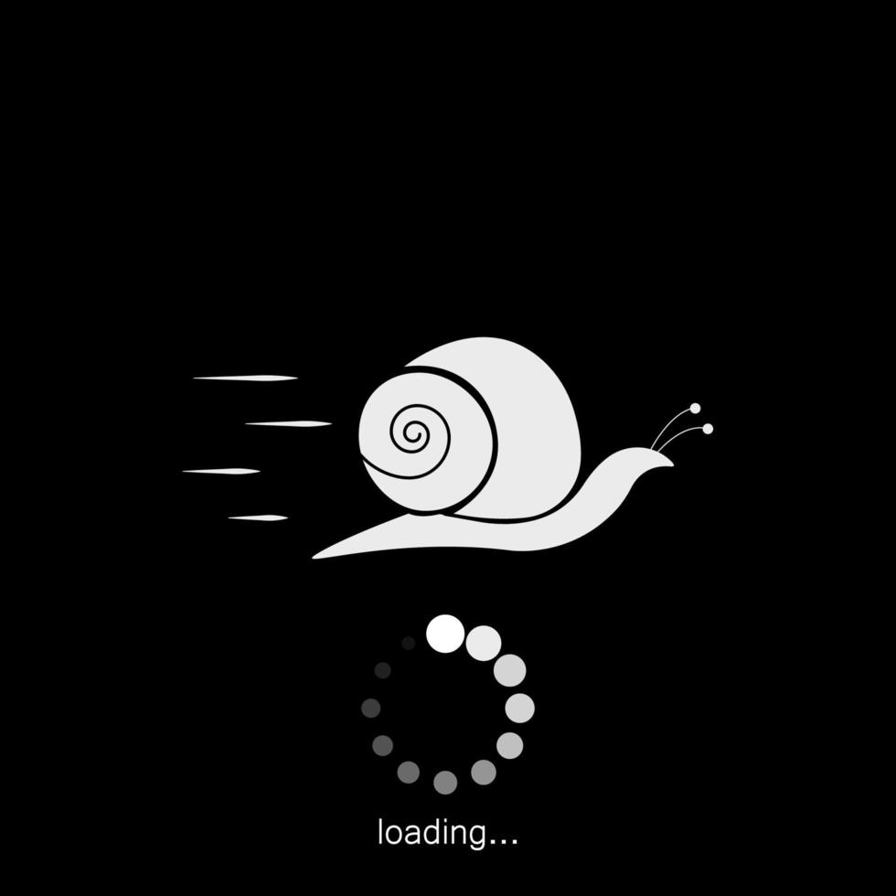Progress loading bar. Snail icon vector
