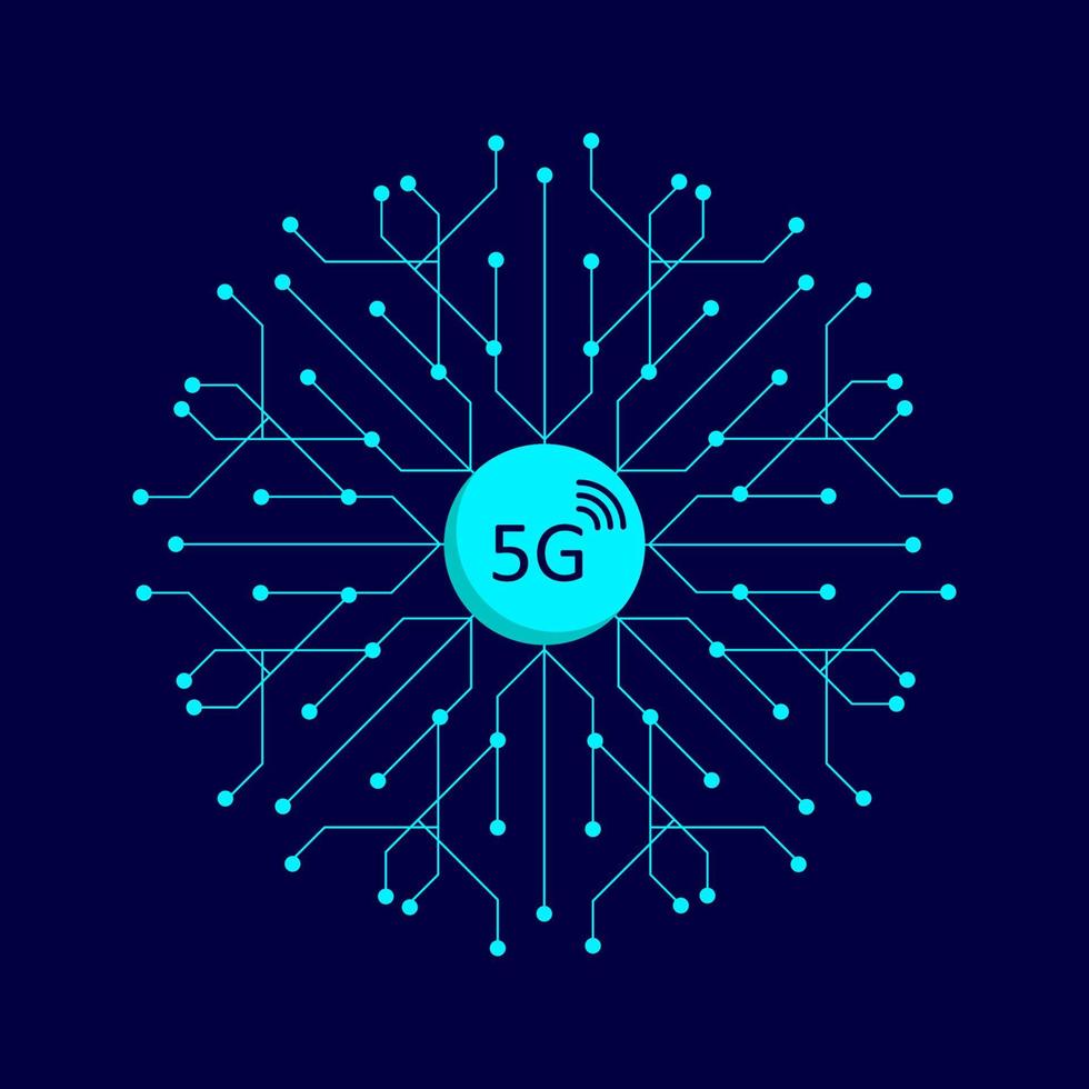 5g nueva conexión inalámbrica a internet wifi. Icono de red móvil de nueva generación de 5 g. vector