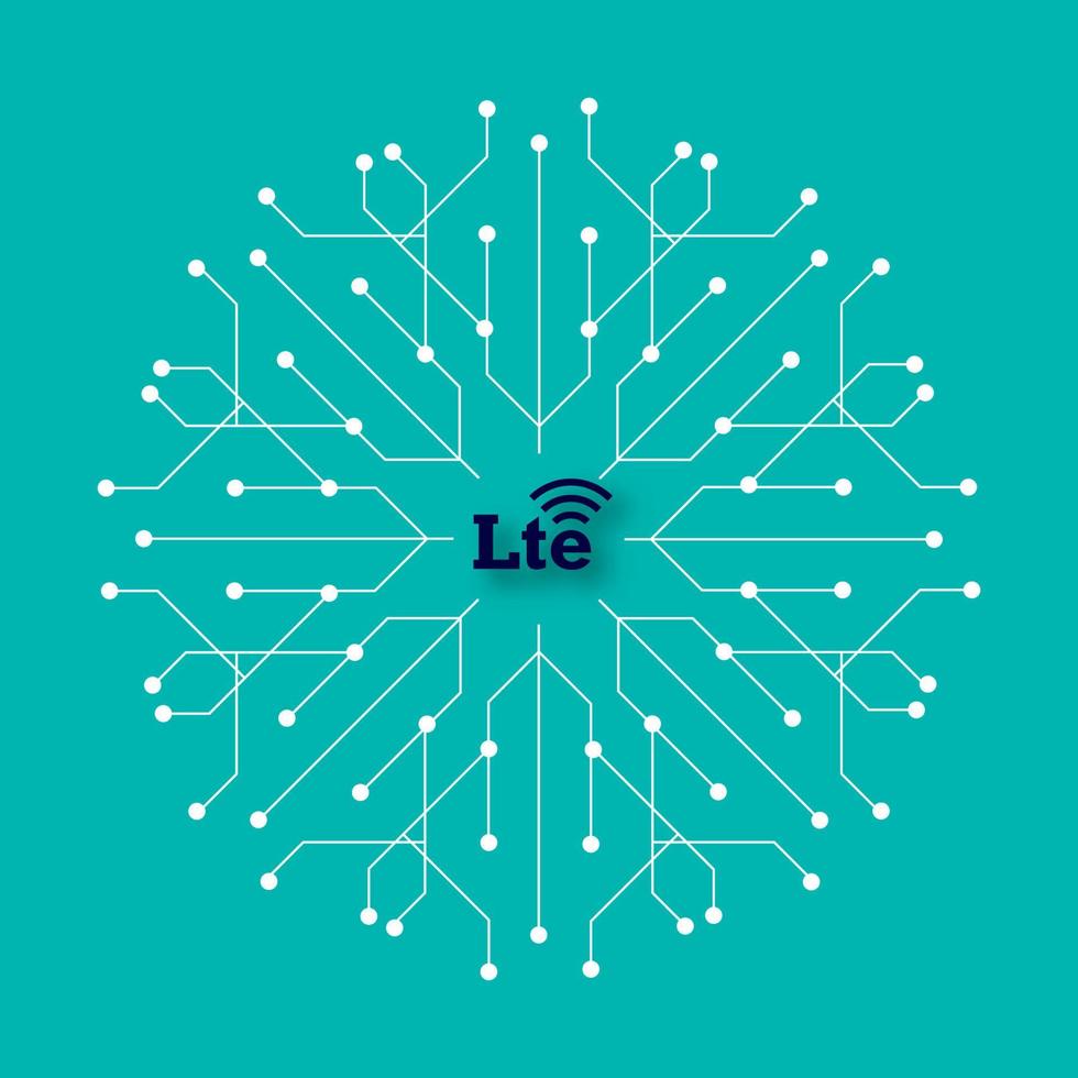 LTE new wireless internet wifi connection. Lte new generation mobile network icon. Vector