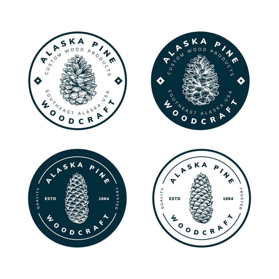 pine cone logo template design vector