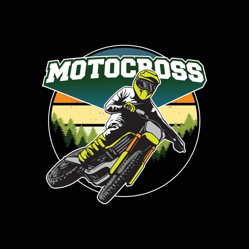 ilustraciones de motocross para el diseño de elementos vector