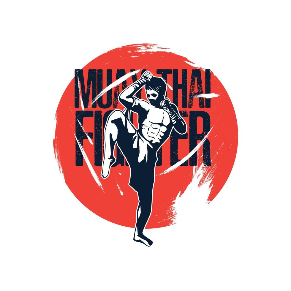 ilustración de muay thai vector