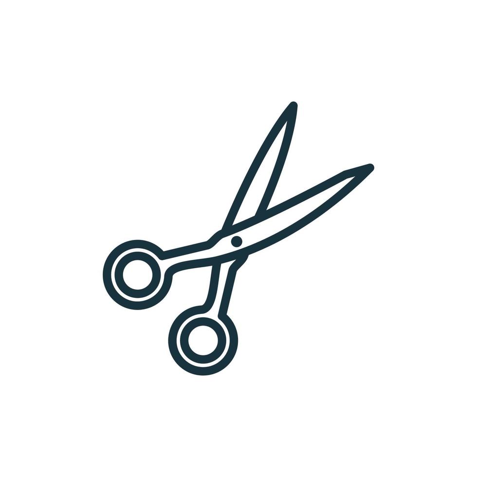 Scissor Line Icon. Tool for Haircut Linear Pictogram. Tailors or Barber Shears Outline Icon. Isolated Vector Illustration.