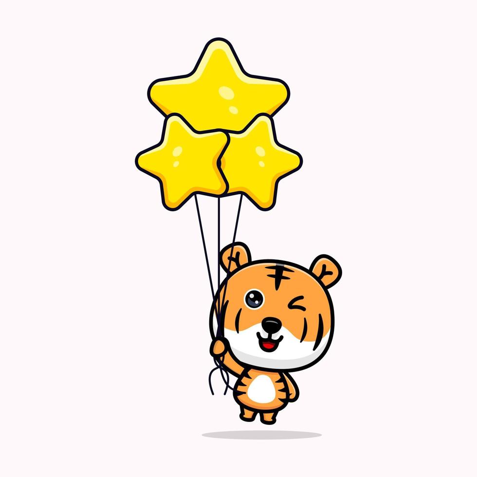 Cute tiger cartoon mascot illustration. design of animal mascot for a storybook, animation, or print product vector