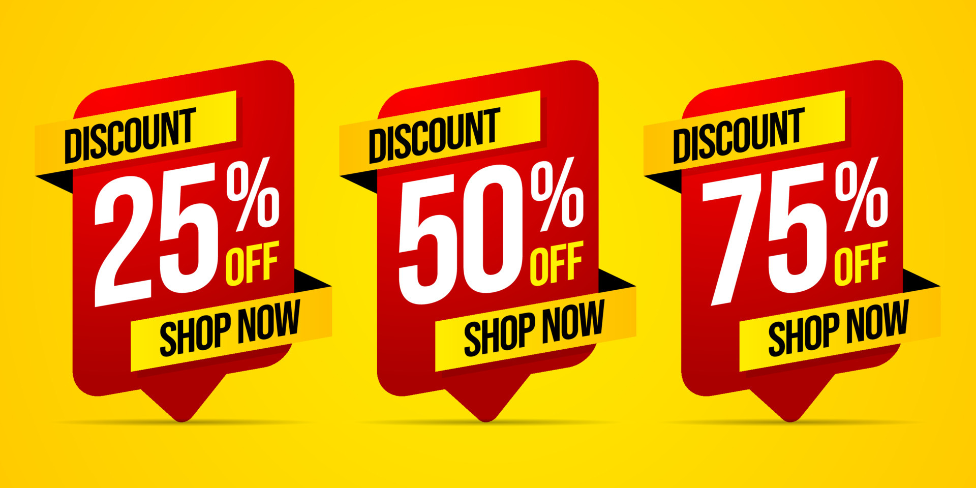 Set of special offer sale red tag isolated vector illustration