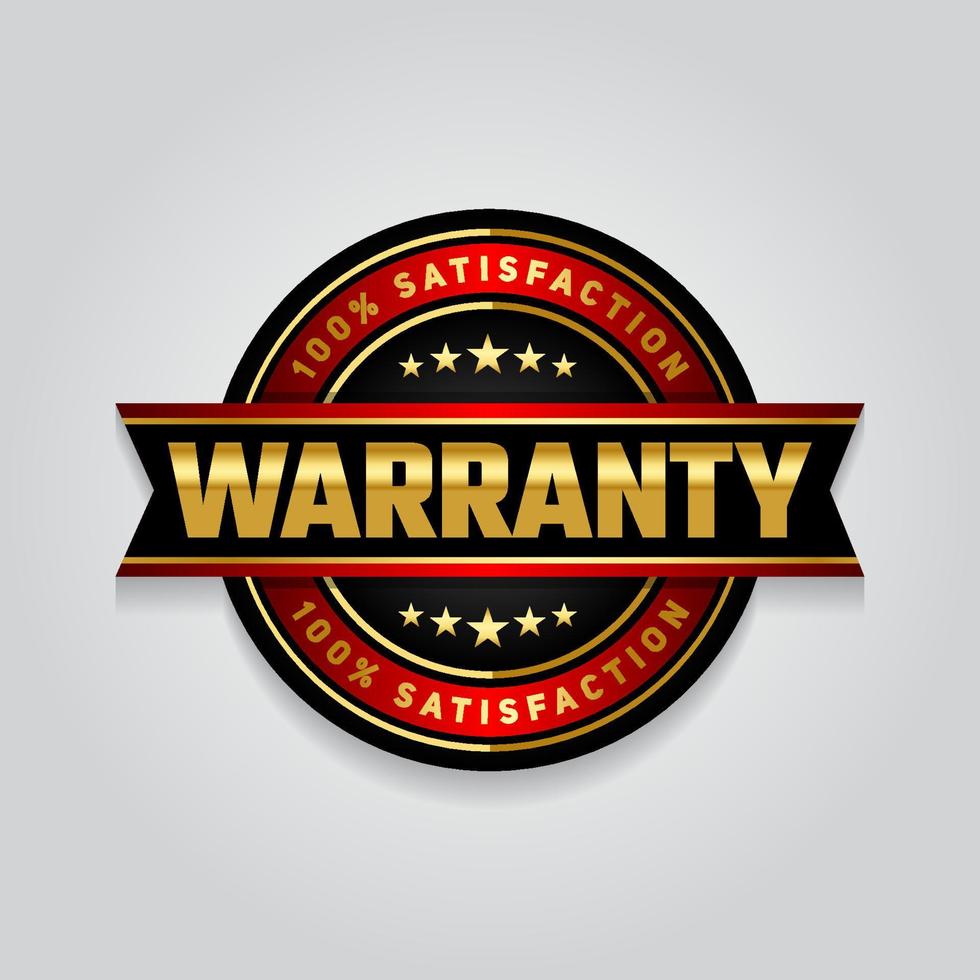 Warranty label vector symbol, sign emblem of guarantee logo for media promotional product