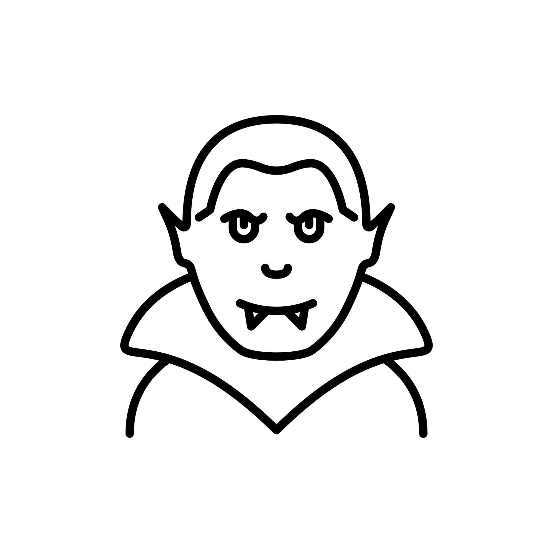 icono de línea de drácula aterrador de Halloween. pictograma de