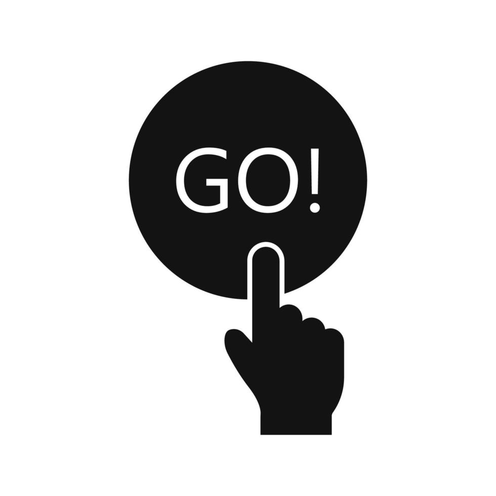 Go button with mouse cursor. Vector