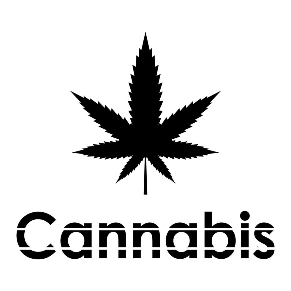 icono de hoja de marihuana. planta de cannabis medicinal. canabis vector