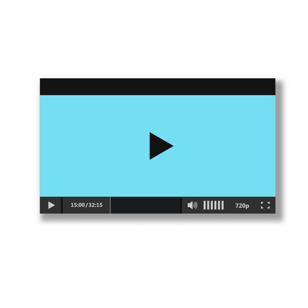 Video player interface. Player for web and mobile app vector