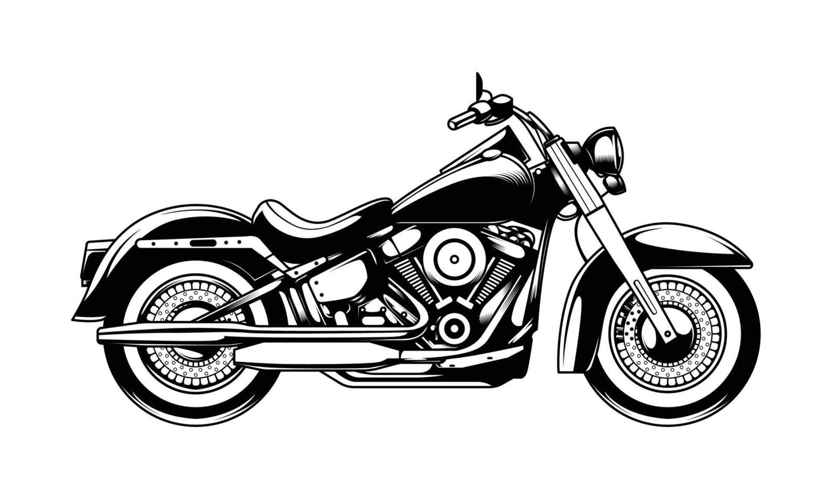 concepto de arte de línea retro de motocicleta vector