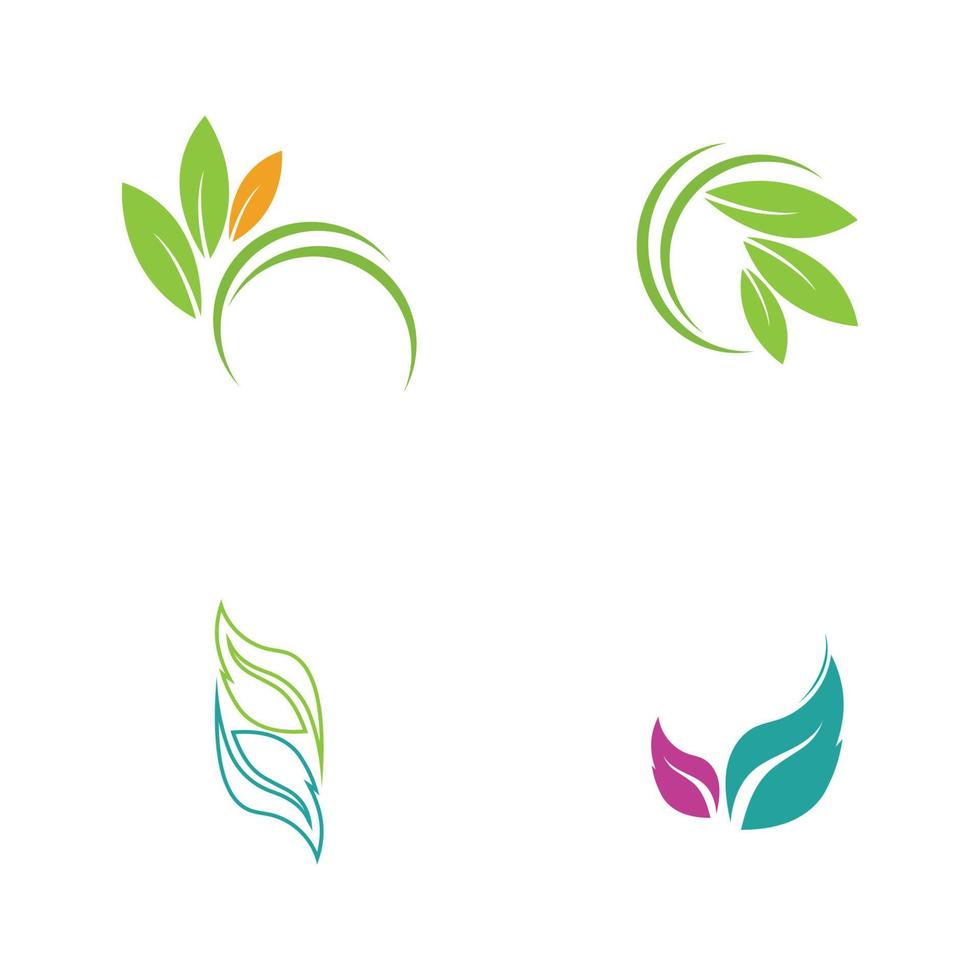 set of leaf logo vector