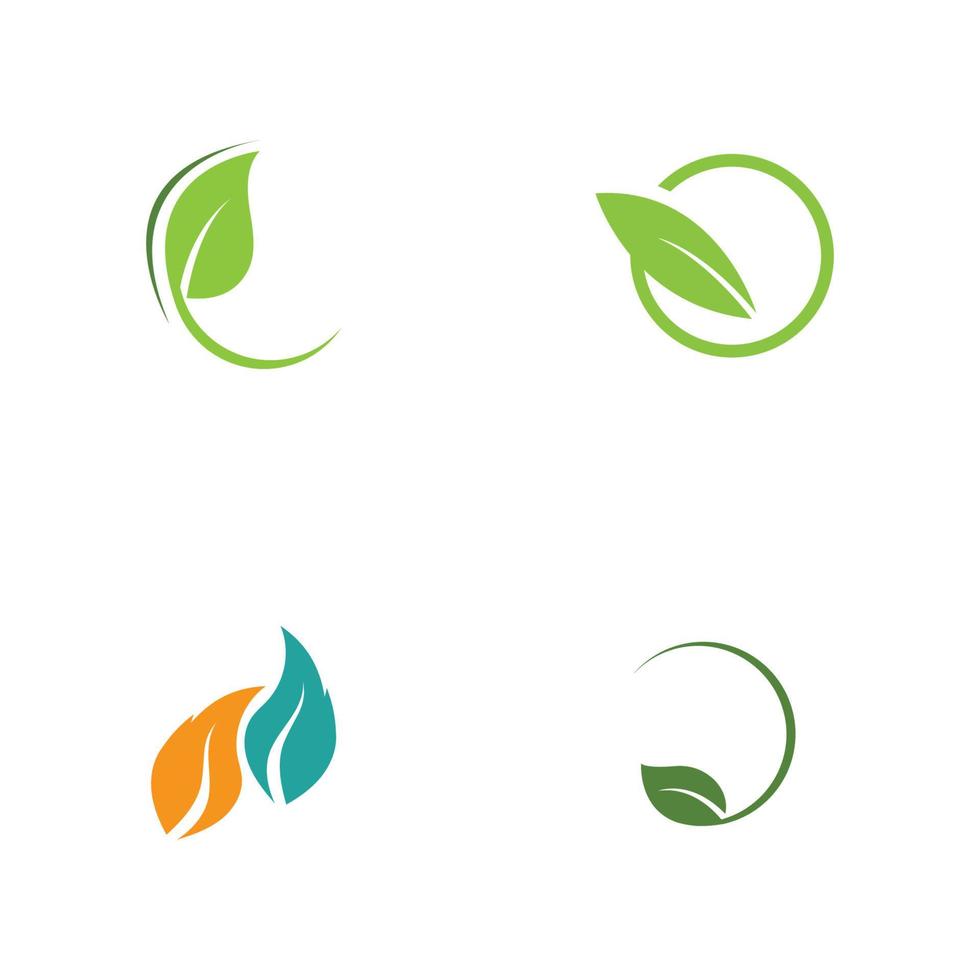 set of leaf logo vector