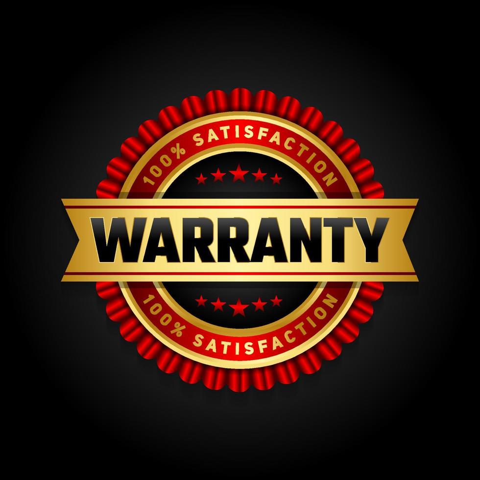 Warranty label vector symbol, sign emblem of guarantee logo for media promotional product