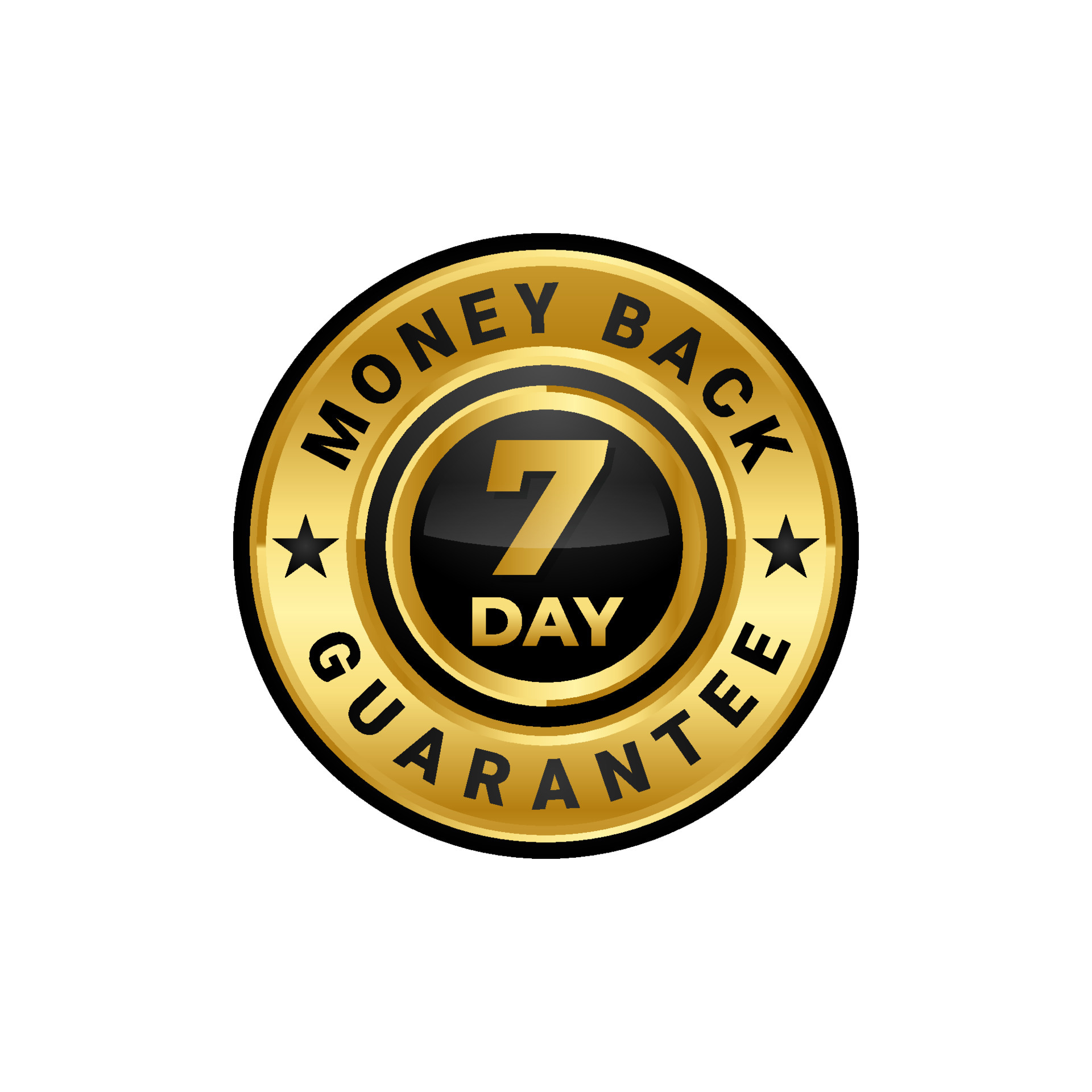 7 day money back guarantee label sticker vector emblem, sign of warraty for  media promotion product 5725633 Vector Art at Vecteezy