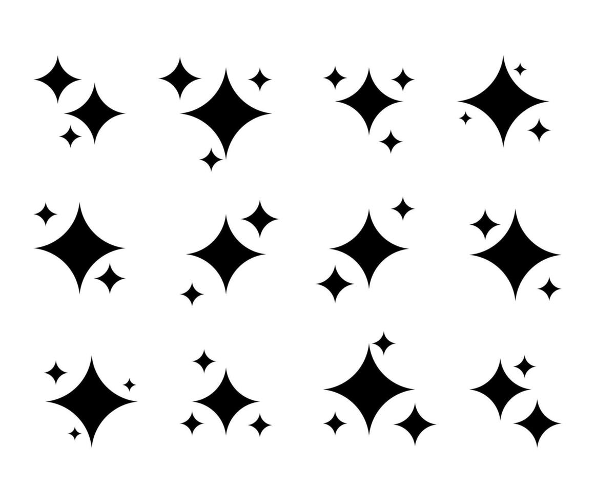 pattern with stars, Stars Vector Icons, set of black and white stars