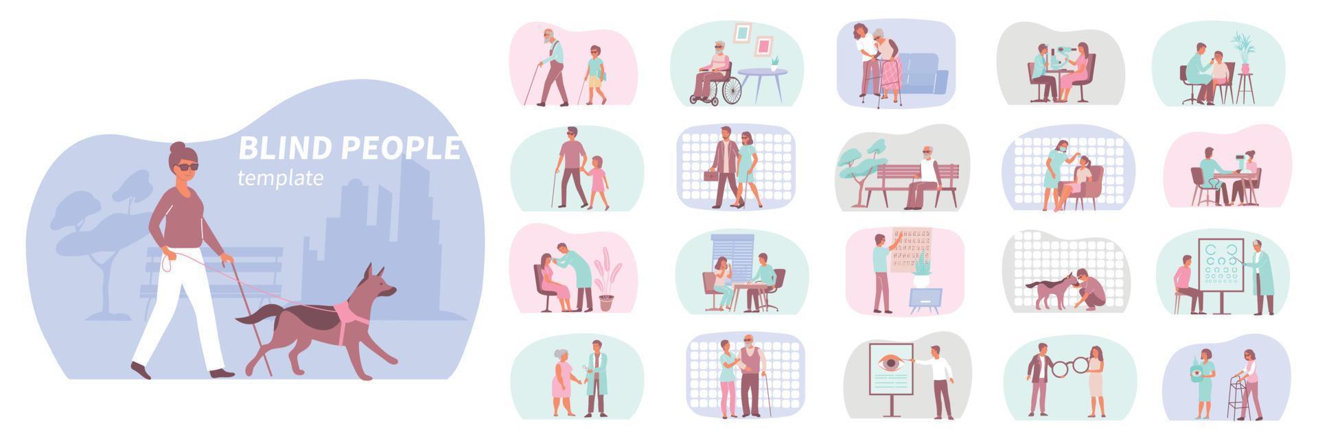 Eye Disease Compositions Set vector