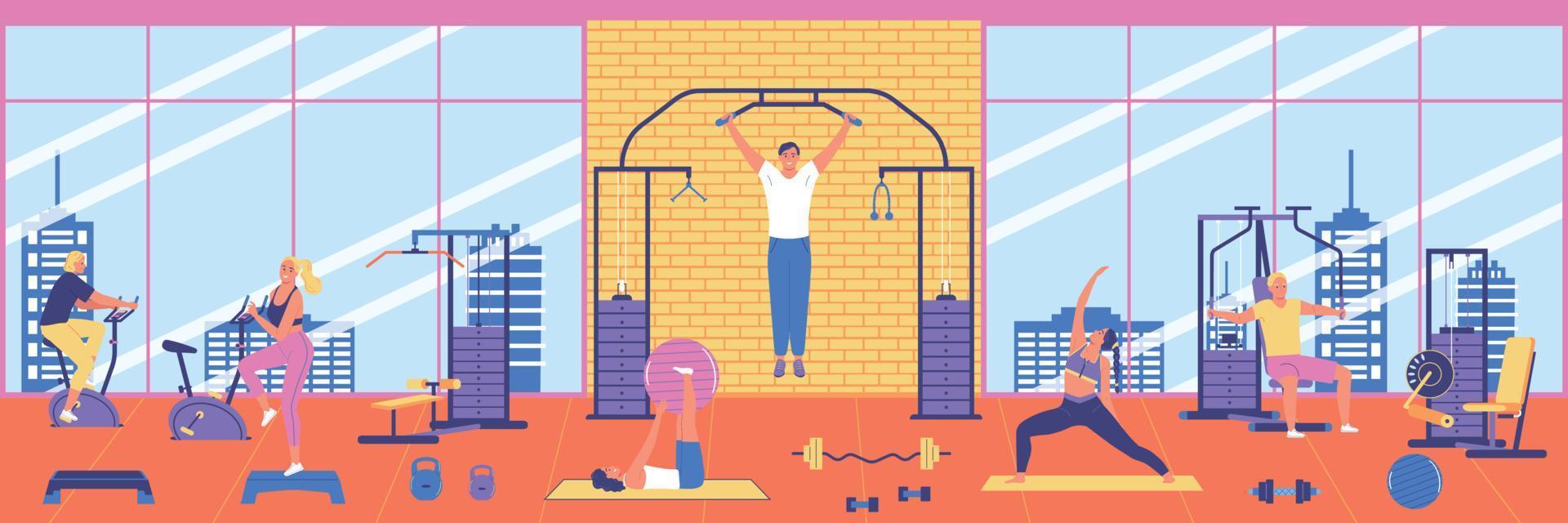Fitness Horizontal Illustration vector