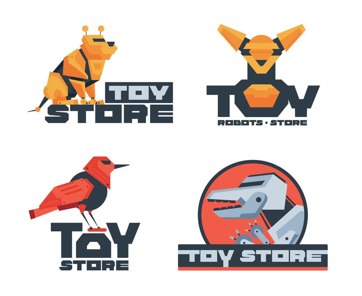 Animal Robot Store Composition vector