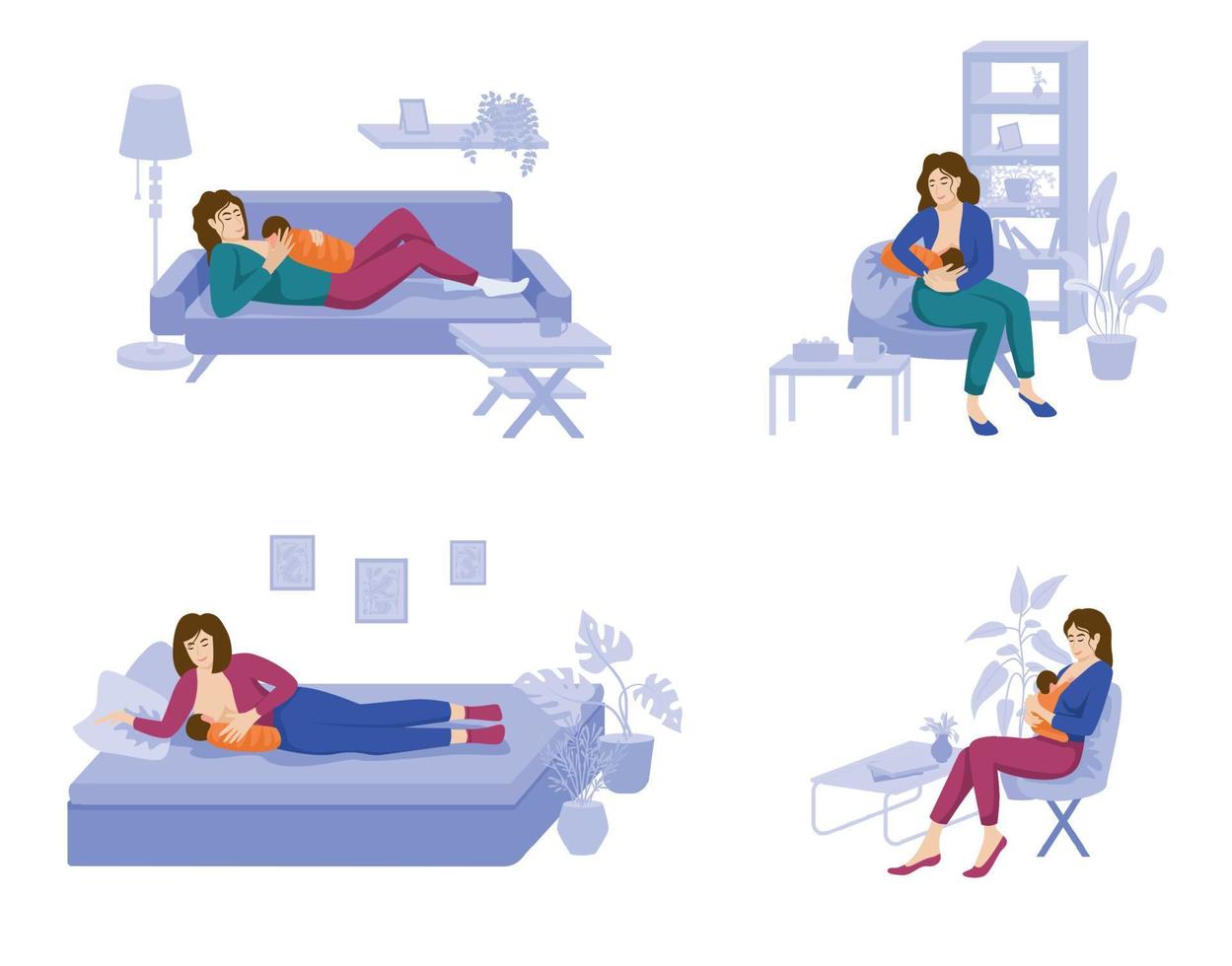 Baby Breast Feeding Set vector