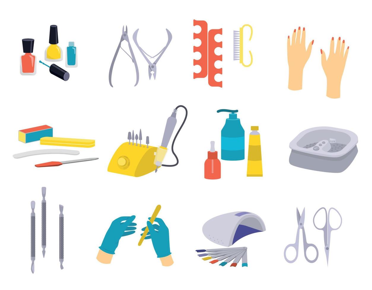 Manicure Flat Icon Set vector