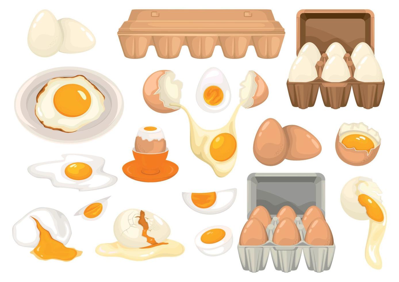 juego de huevos para comida vector