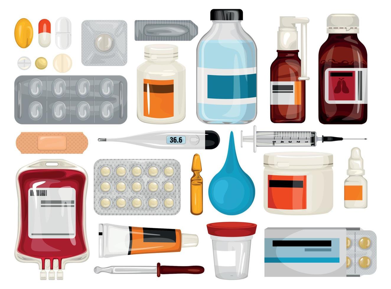 Healthcare Medication Icons Collection vector