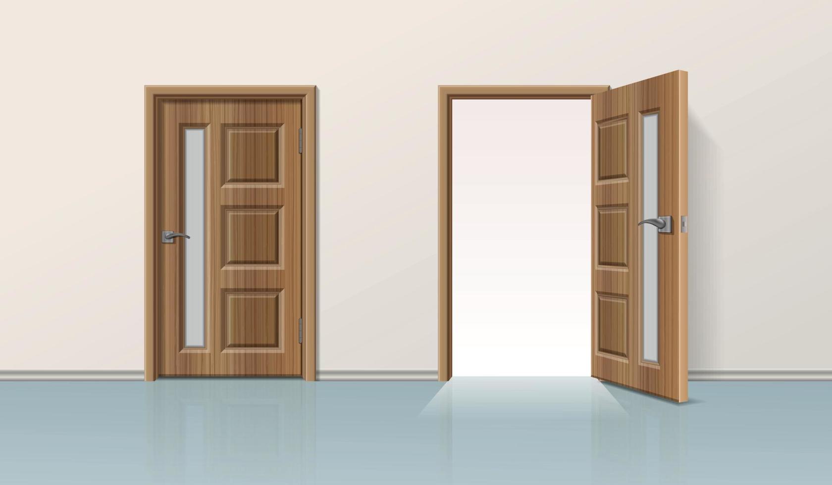 Open Closed Door Composition vector