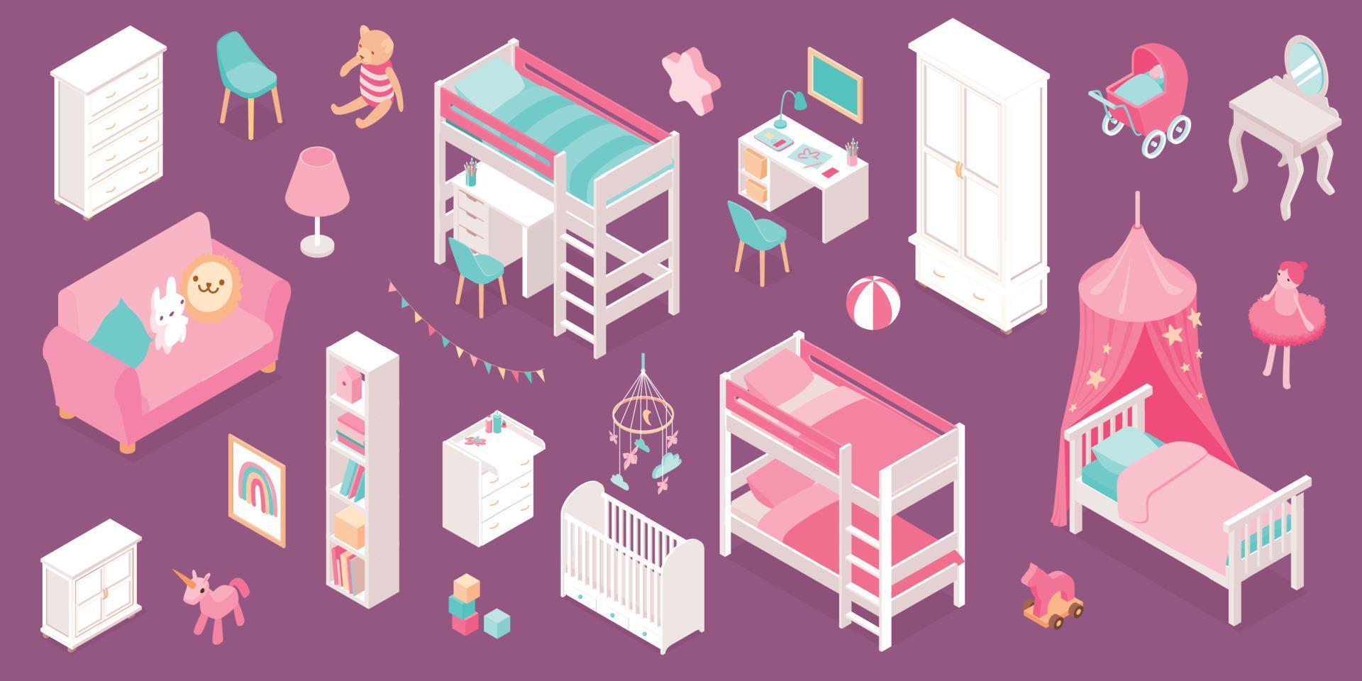 Girls Room Set vector