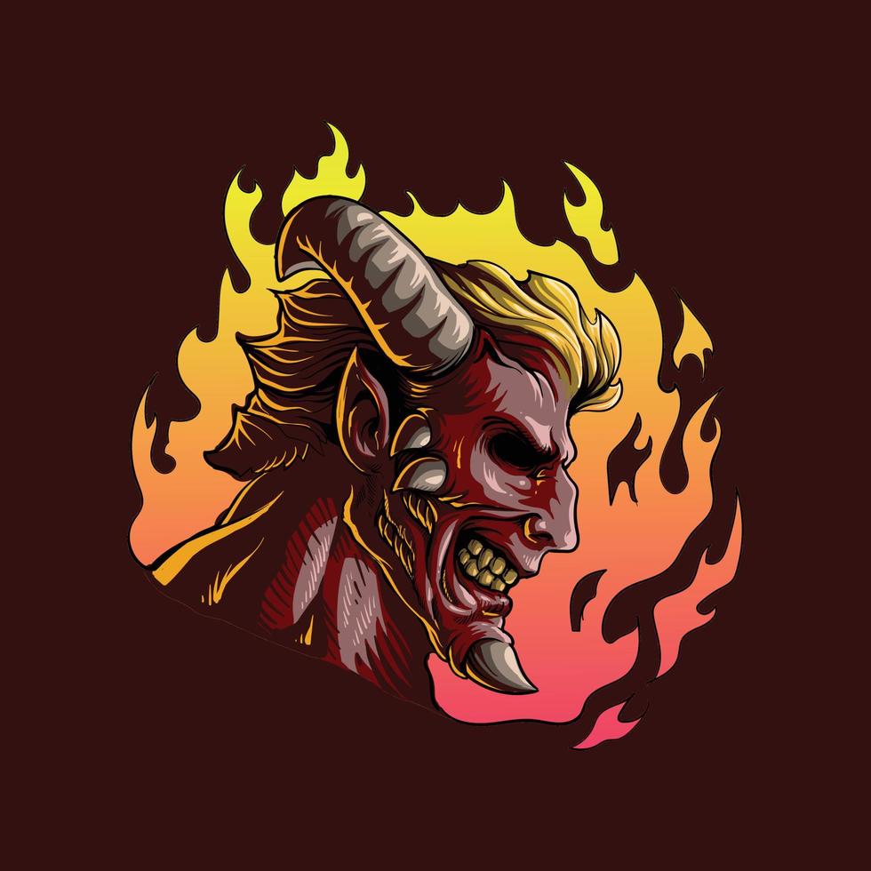 Red devil mascot. esport logo design 11074874 Vector Art at Vecteezy