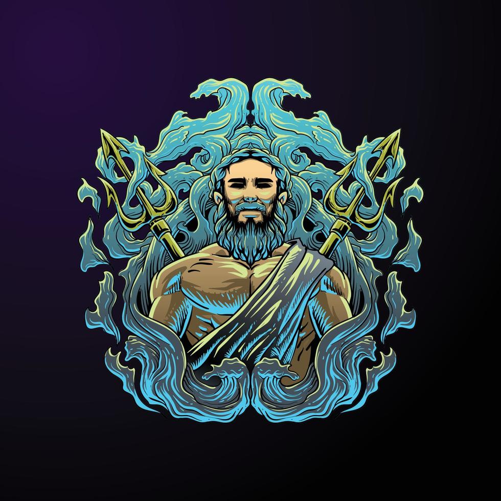lord of the sea illustration vector