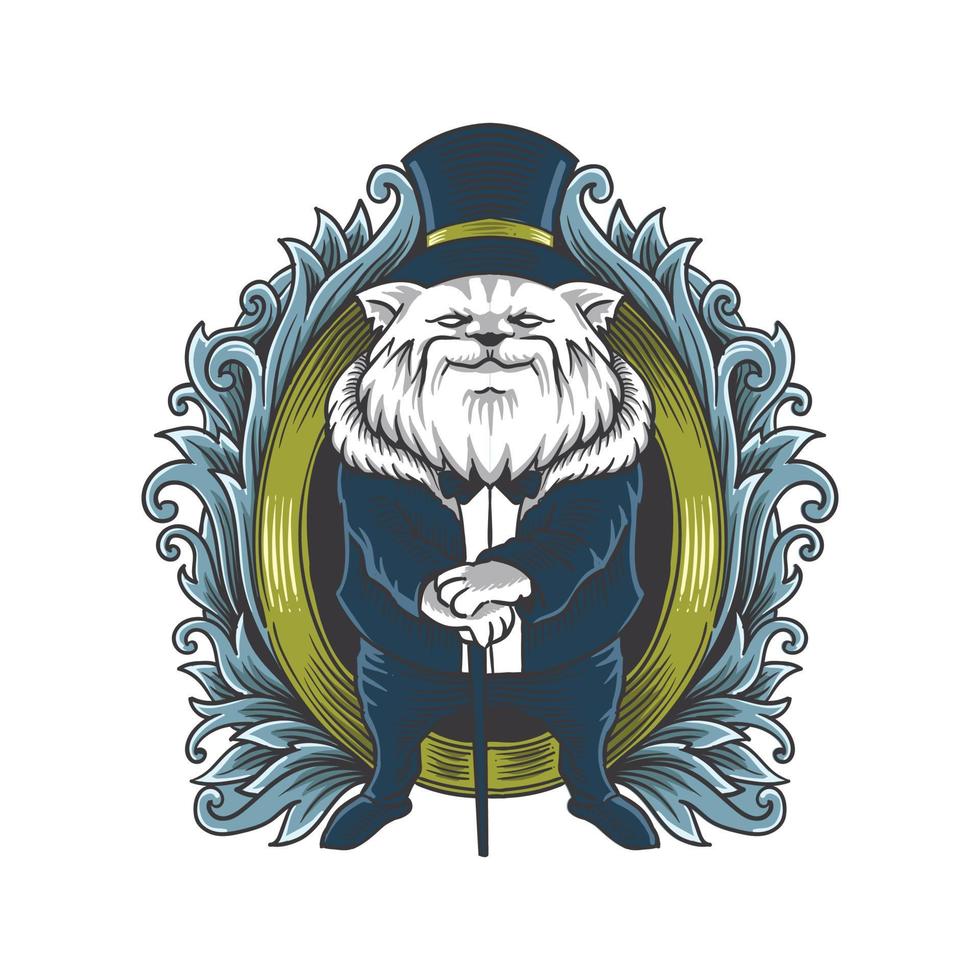 Expensive Cat fantasy illustration vector