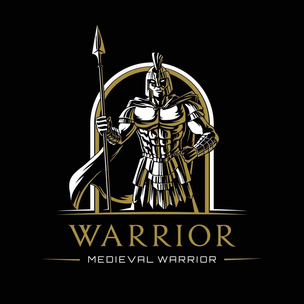 Knight Warrior with armor vector