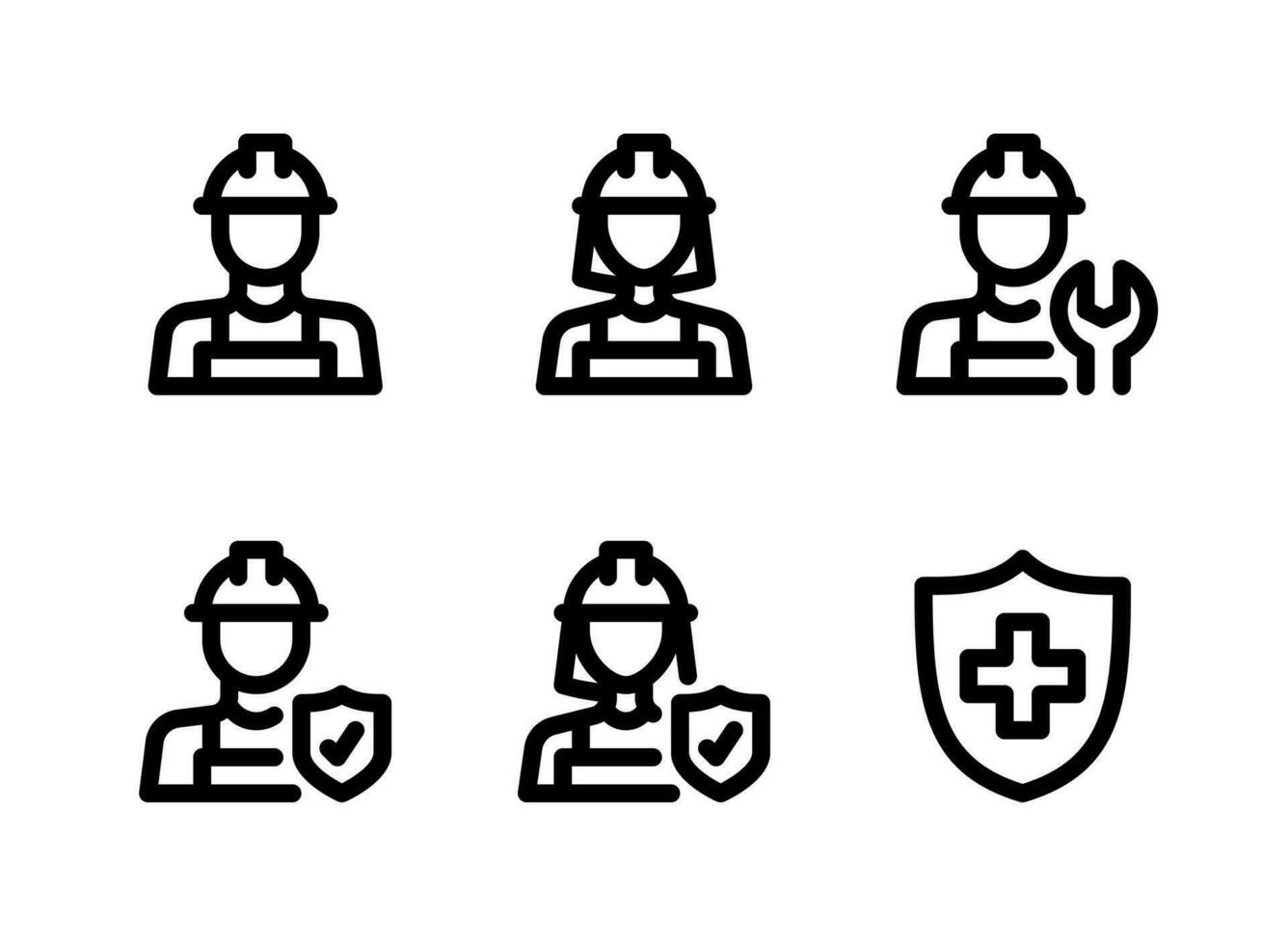Simple Set of Workers Related Vector Line Icons. Contains Icons as Worker Men, Women, Mechanic and more.
