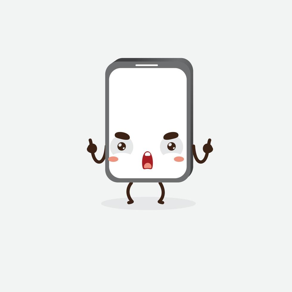 Free Smart Phone Character. Funny Smart Phone. Cute Smart Phone. Smartphone Logo. vector
